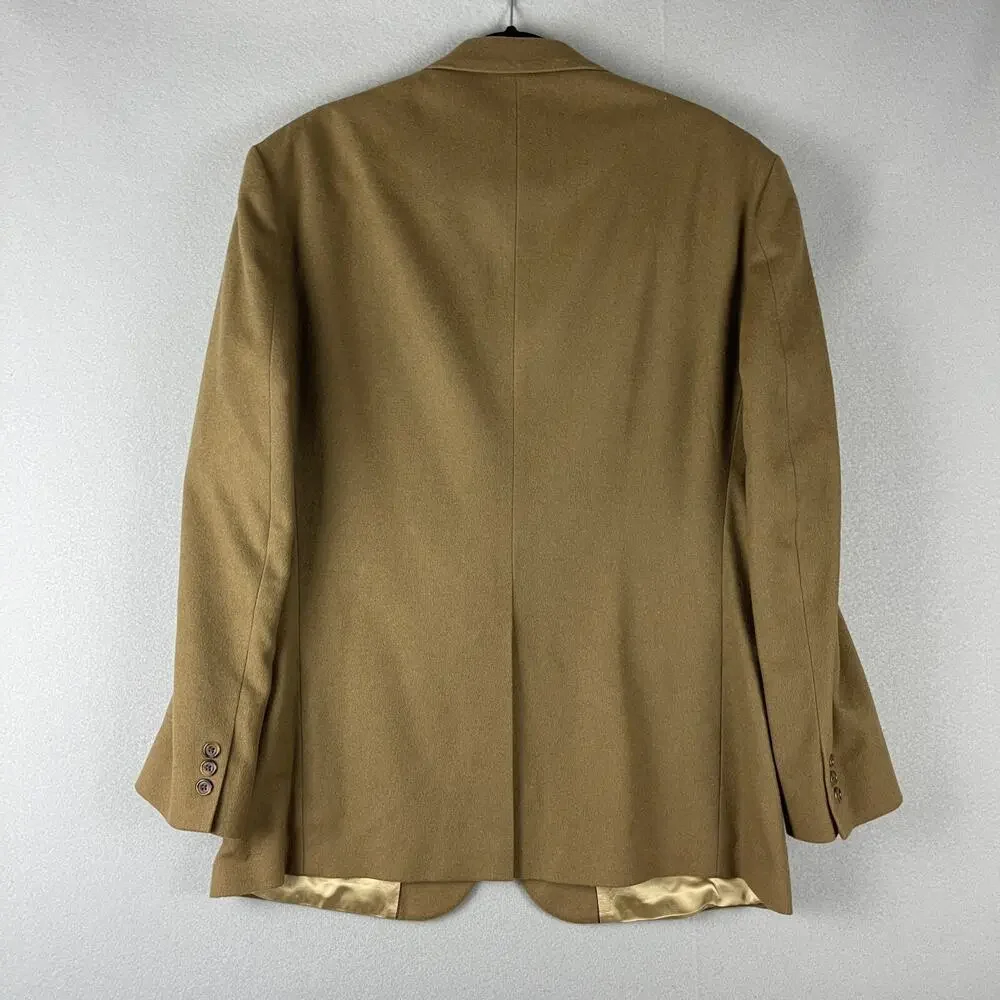 VTG Rogers Scott Cashmere Blazer Sport Coat Mens 44R Tan USA Made Career